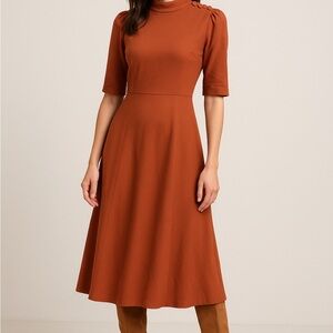 Chic Terracotta Midi Dress